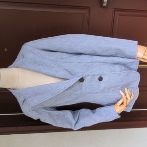 Vintage 70s Blue Striped Prairie Jacket Blazer Tom Boy Of California SZ S